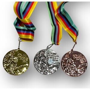 1980 RUSSIA USSR MOSCOW Summer Olympics Souvenir GOLD SILVER BRONZE Medals Zinc